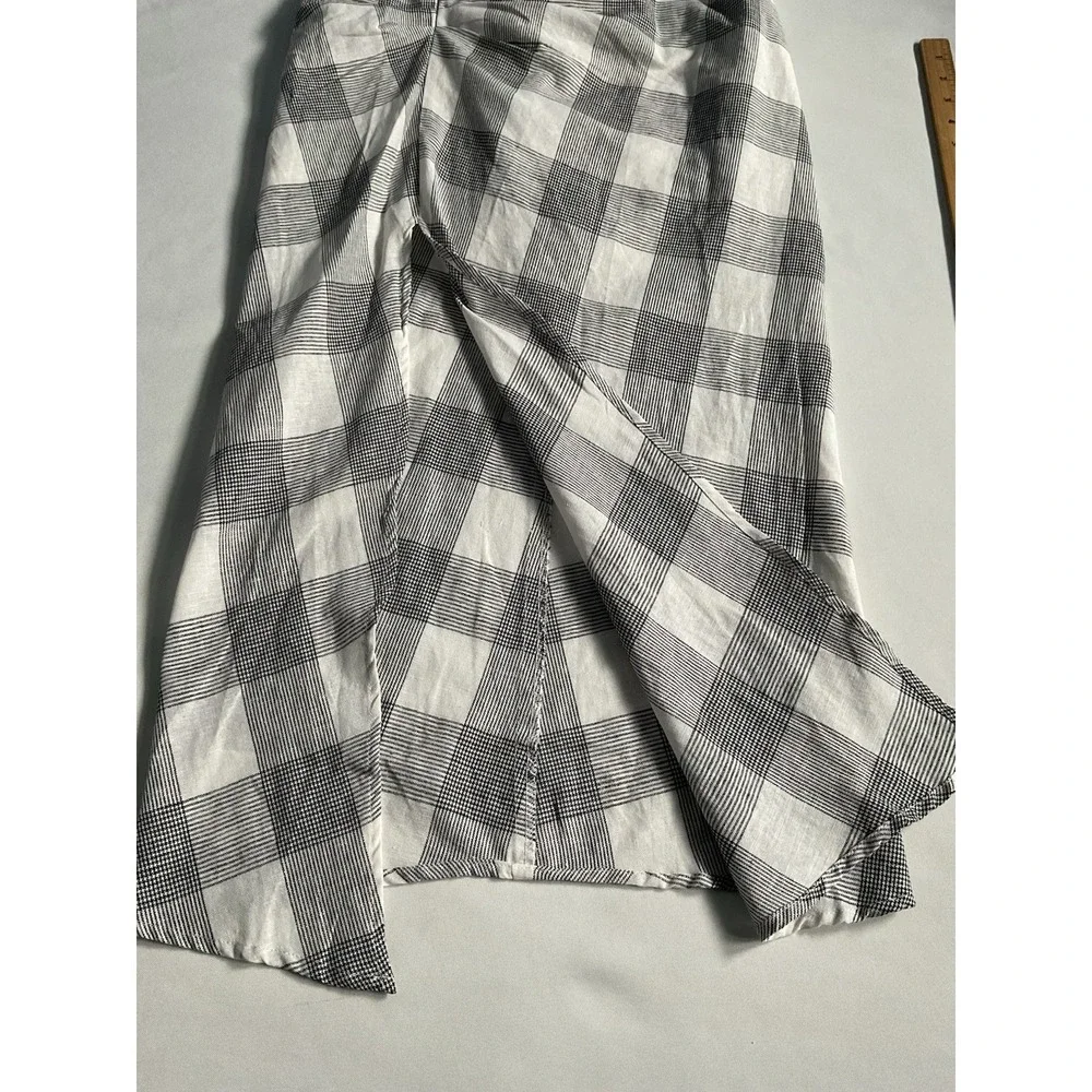 Forever 21 Womens  Plaid Médium A-line‎ Maxi Skirt Grey White